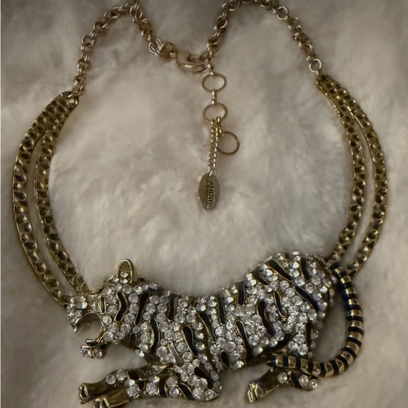 Vintage Amrita Singh Tiger Necklace Featuring Australian Rhinestones - Picture 12 of 12